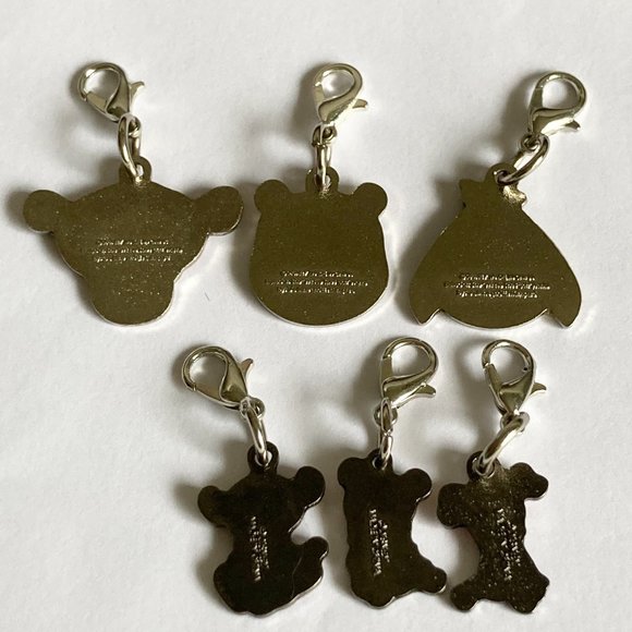 Vintage Disney Winnie The Pooh Tigger Eeyore 6 Clip On Charms Purse Zipper Pull - Picture 3 of 11